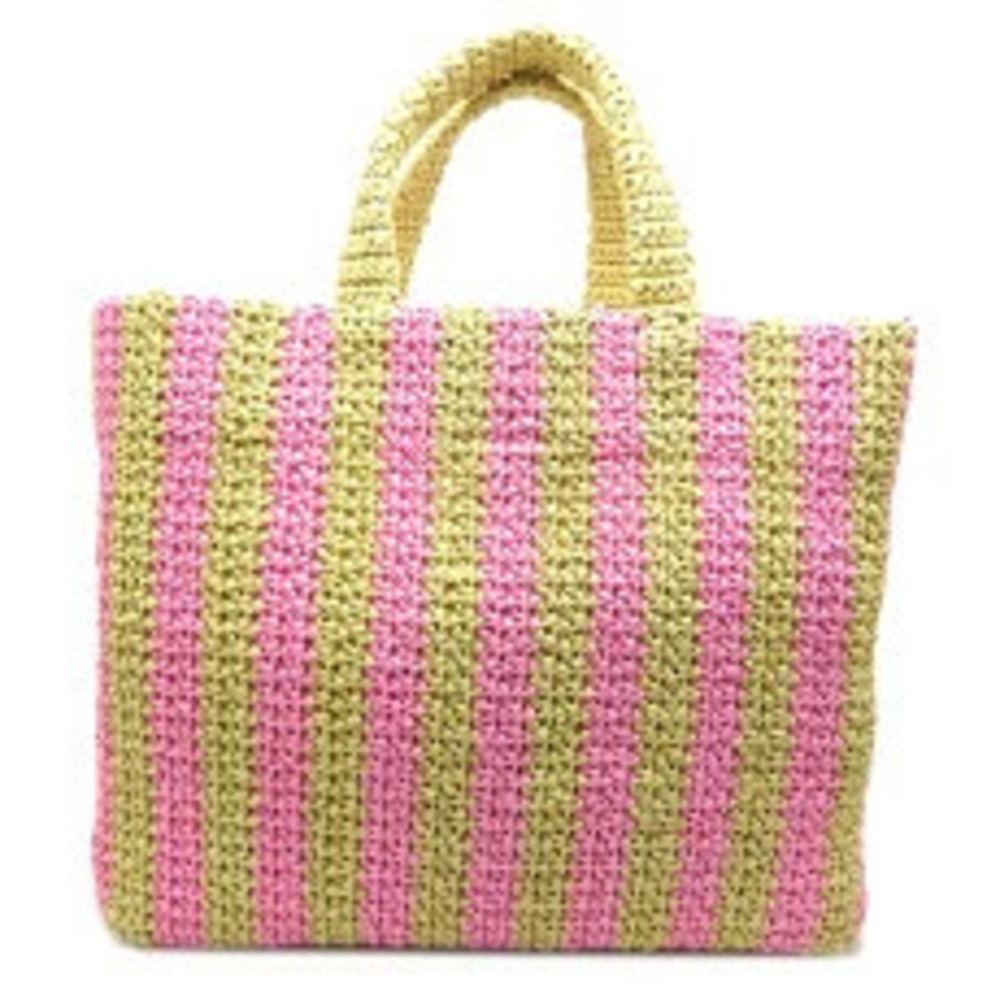 Prada RAFIA Raffia Tote Bag Shoulder Straw Tan Beige Pink - Picture 2 of 10